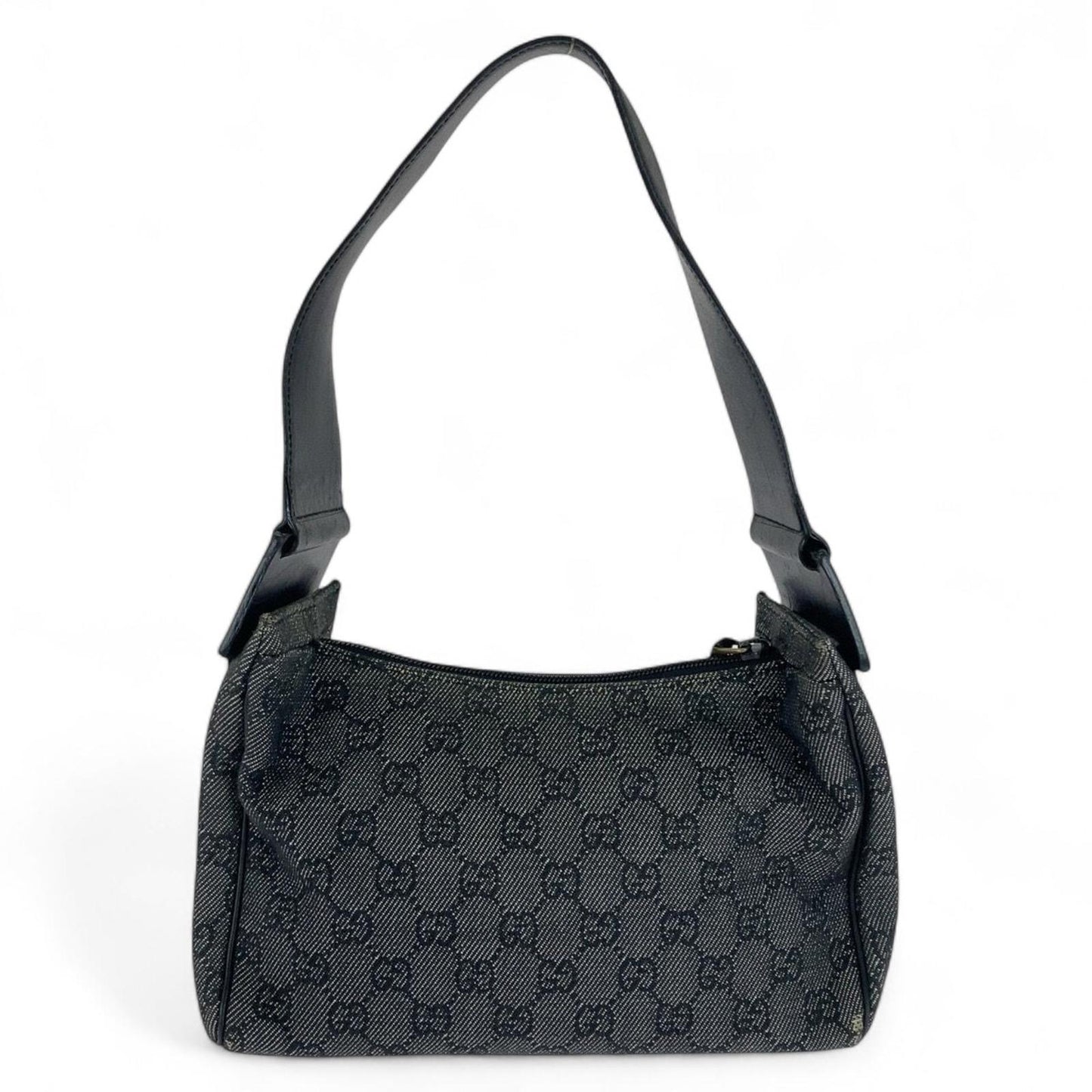 Gucci - Black Monogram Canvas Shoulder Bag