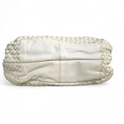 Bottega Veneta - White Woven Leather Shoulder Bag
