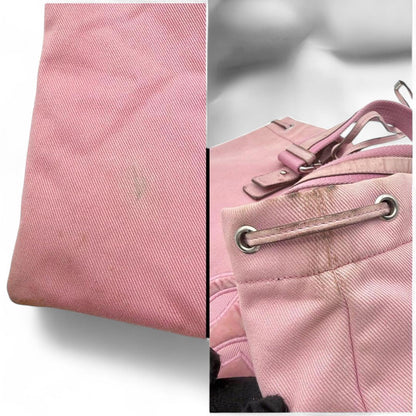 Saint Laurent - Pink Canvas Tote Bag Leather Trim