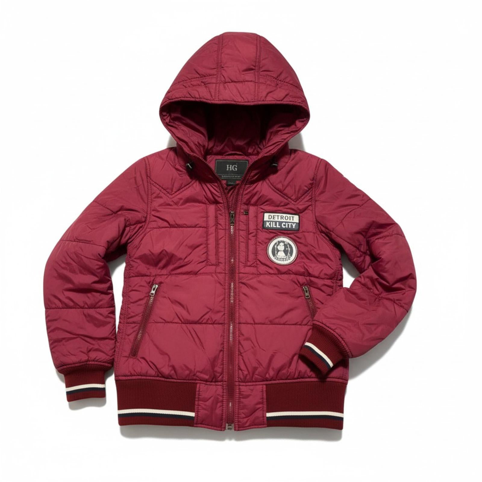 Hysteric Glamour - Quilted Hooded Jacket Burgundy
