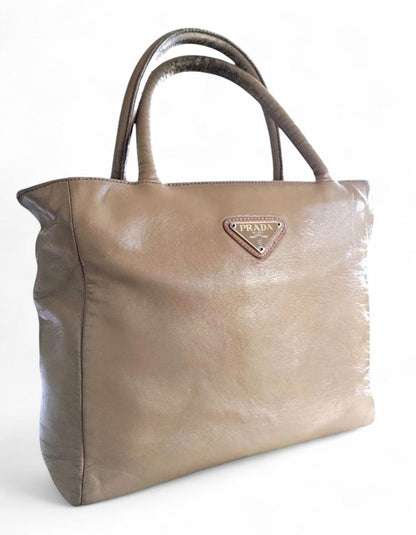 Prada - Beige Leather Tote Bag