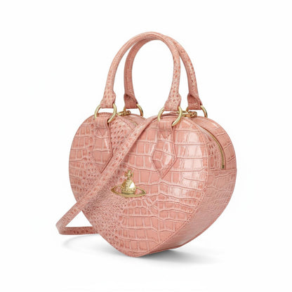 Vivienne Westwood - Orb Heart Shaped Pink Embossed Handbag