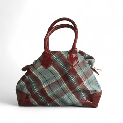 Vivienne Westwood - Plaid Pattern Shoulder Bag Burgundy