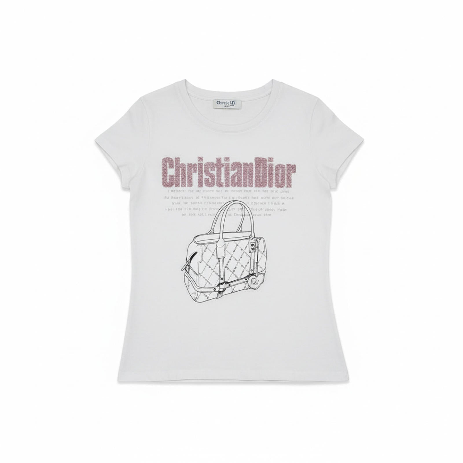 Dior - White Graphic Cropped Shirt