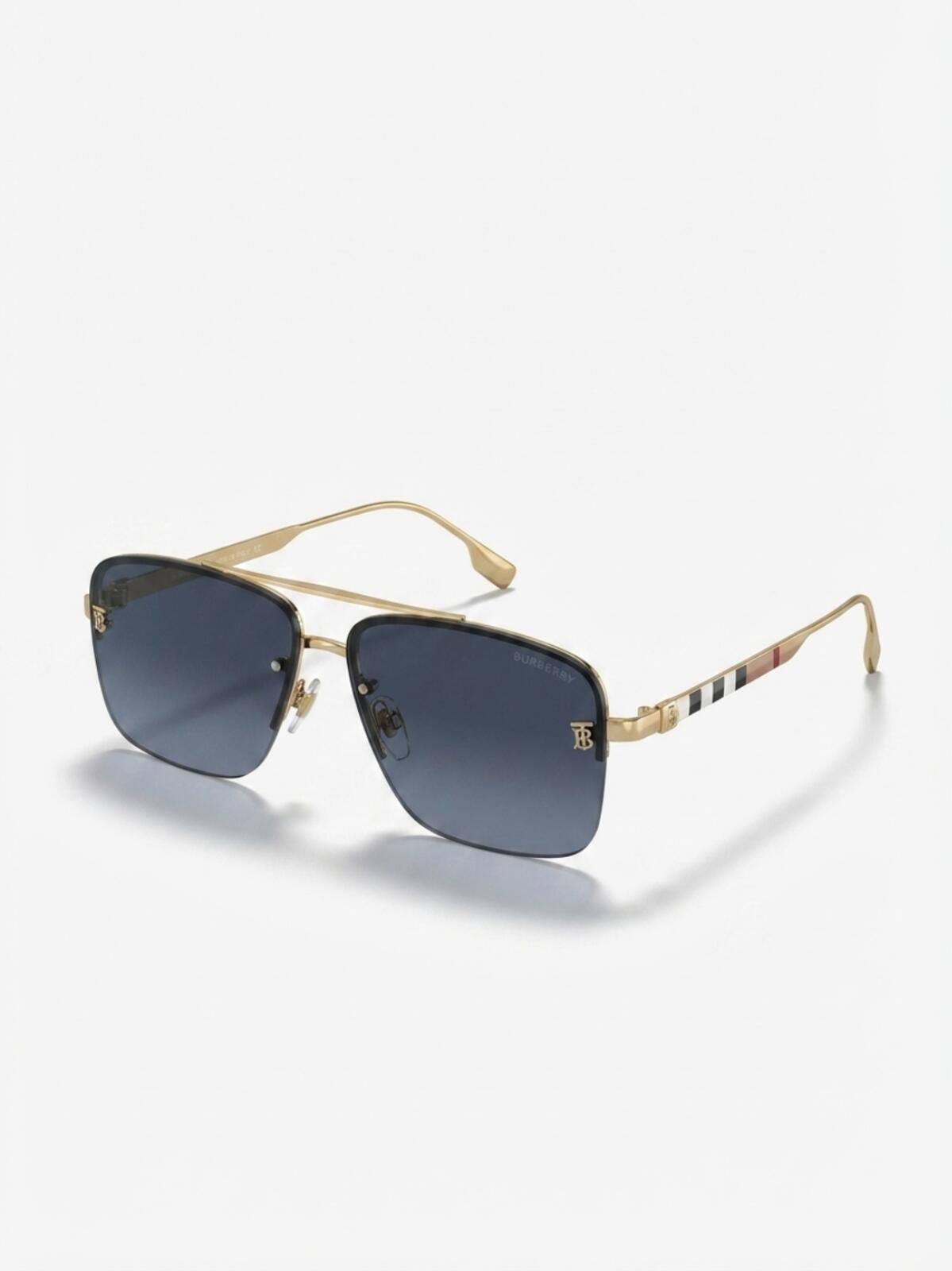 Burberry - Square Gradient Lens Sunglasses with Gold Frame