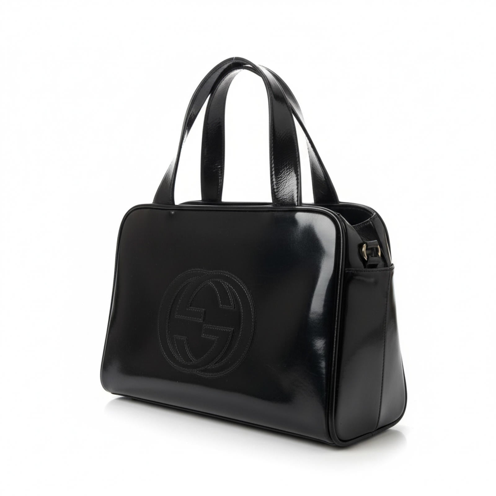Gucci - Vintage Black Leather Tote Bag