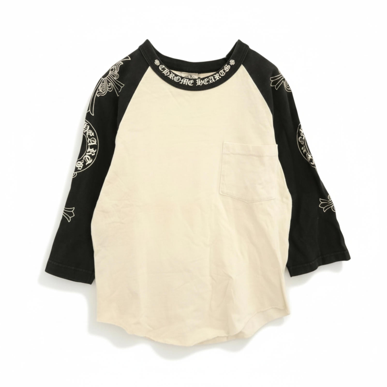Chrome Hearts - Black and Cream Raglan Sleeve T-Shirt